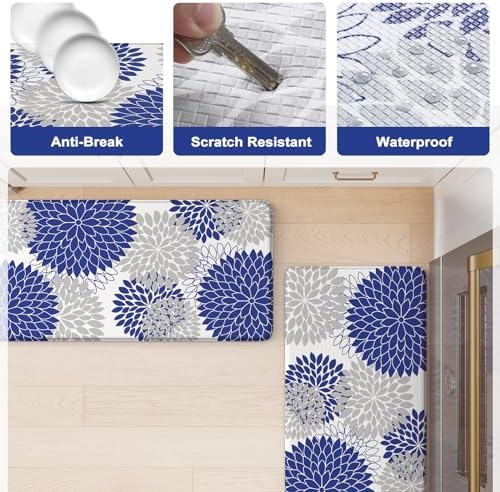KIMODE Anti Fatigue Mats for Kitchen Floor Cushioned Kitchen Rugs Sets of 2