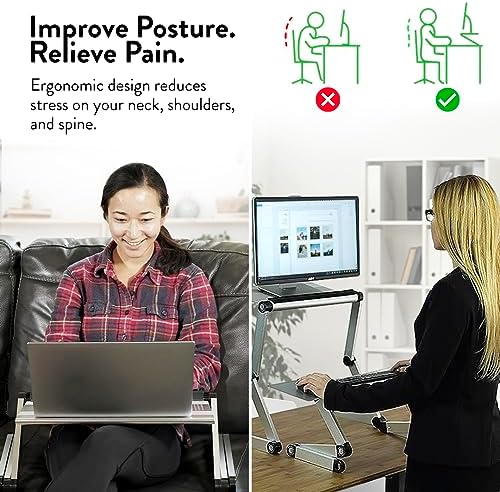 Uncaged Ergonomics Book Stand, Adjustable Laptop Stand for Desk (Silver)