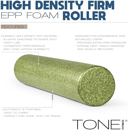 TONE Fitness Firm High-Density Foam Roller for Exercise, Massage & Recovery
