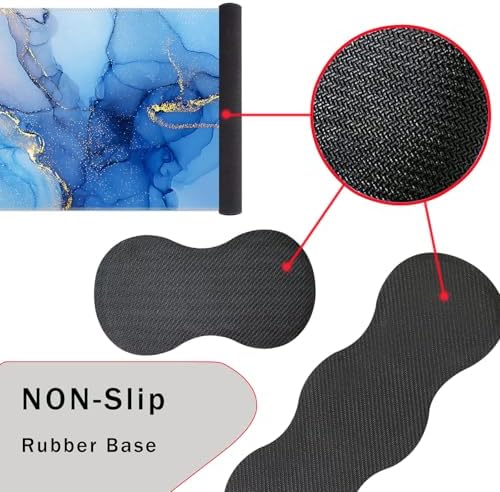 Keyboard Wrist Rest and Mouse Pad with Wrist Support Set Ergonomic Coaster,Memory Foam,Easy Typing Pain Relief,Large XL Desk Mat 31.5"x 11.8",Marble Texture