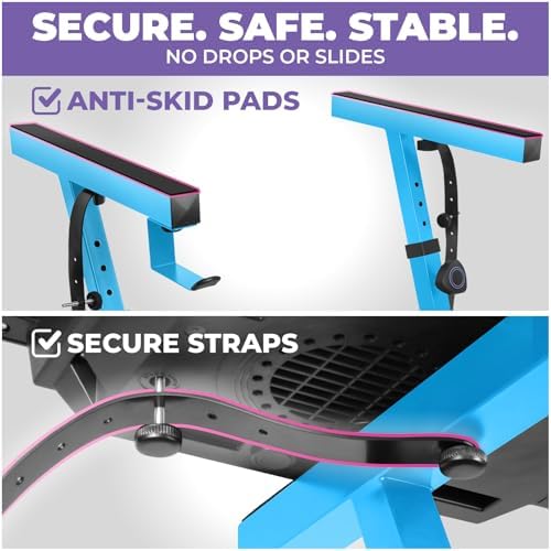 Liquid Stands Piano Keyboard Stand - Z Style Adjustable and Portable Heavy Duty Music Stand for Kids and Adults -Fits 54-88 Key Electric Pianos - Sturdy Musical Keyboard Stand (Light Blue)