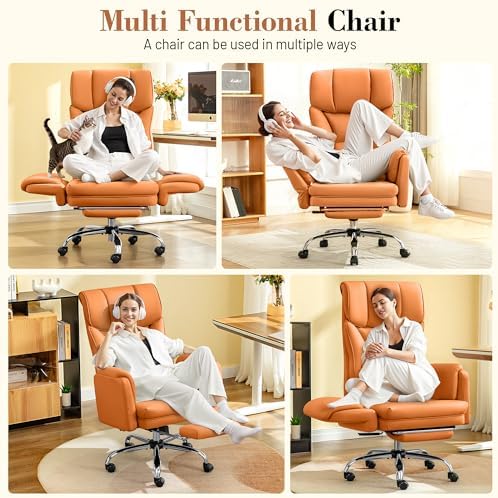 FelixKing Office Chair, Flip Armrests for Pets Criss Cross Legged,Brown