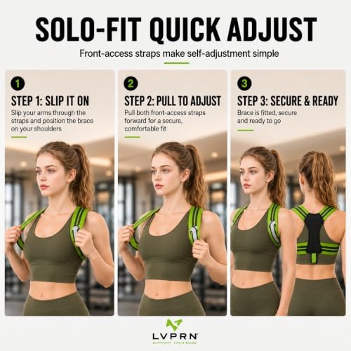 Pro-Gym Back Posture Corrector for Women to Open Shoulders, 8cm Ultra-Wide No-Digging Shoulder Straps, Tactical Power-Strap for Easy Solo Wear, Breathable for Workout & Peak Form