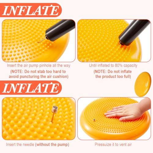 Libima 4 Pcs Wiggle Seat for Kids Inflated Wobble Cushion