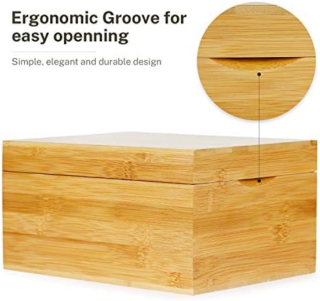 MaxGear Bamboo Business Card Organizer for 4" x 6" Cards