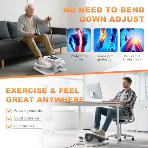 Low Impact Mini Under Desk Elliptical Quiet Electric Leg Exerciser
