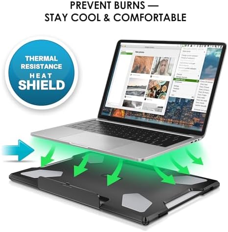 Laptop Lap Desk for Bed & Couch, Portable Laptop Lap Pad with Retractable Left/Right Mouse Pad, Stable & Comfortable Lap Tray for Sofa, Travel, Writing & Home Office