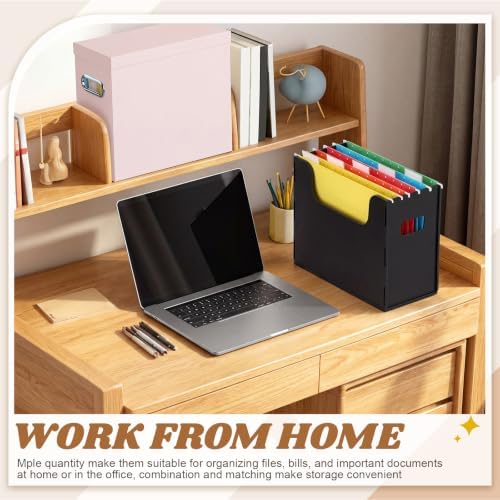 Qeeenar 2 Pcs Hanging File Box with 10 Pcs Multicolor Hanging File Folders