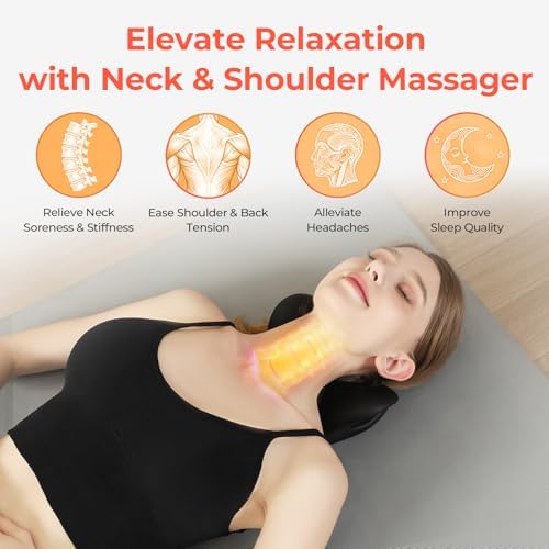 Neck and Shoulder Relaxer, Firm 18-Node Cervical Traction Pillow