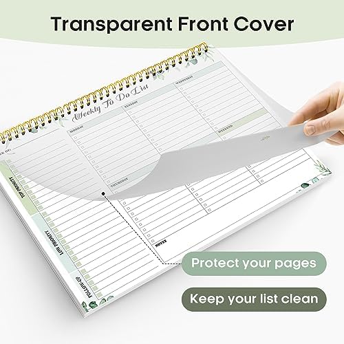Taja Weekly To Do List Notepad, Undated Weekly Planner Pad, 8.5" x 11"