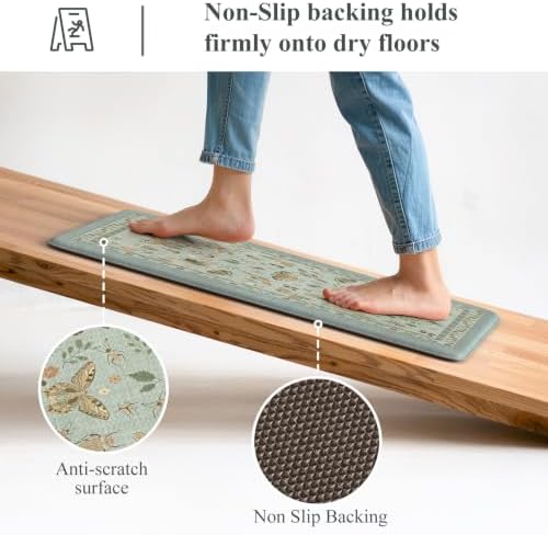 LEEVAN Anti Fatigue Kitchen Mats for Floor, Cushioned Kitchen Mat Set 2PCS