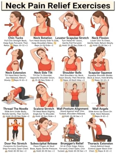 Neck Stretch Poster/Metal Tin Sign Posture Helper Home Art