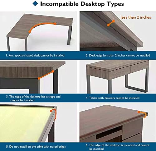BONTEC Desk Extender Tray, 11.8 x 5.9 Inch, Black Pattern