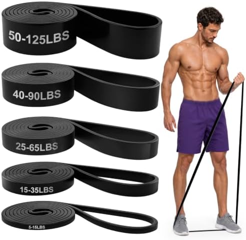 Renoj Resistance Bands for Working Out, 5 Levels Pull Up Assistance Bands Set for Workout, Exercise, Home Gym & Strength Training