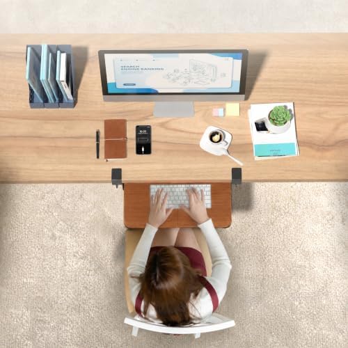 BONTEC Under Desk Keyboard Tray, Pull-Out Keyboard & Mouse Platform