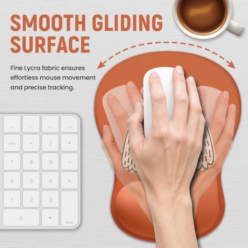 Ergonomic Mouse Pad with Wrist Rest, Gel Wrist Support, Brown Puppy