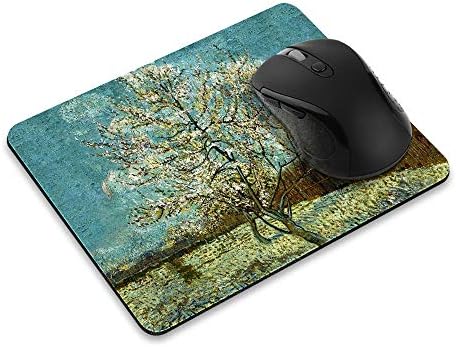 Non-Slip Rectangle Mousepad, WIRESTER The Pink Peach Tree By Vincent Van Gogh Mouse Pad for Home, Office and Gaming Desk