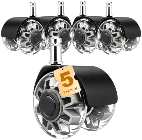 2" Caster Wheels Set of 5, Heavy Duty Office Chair Wheels