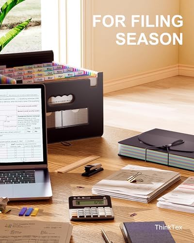 ThinkTex Accordion File Organizer, 26 Pockets Expanding File Folders