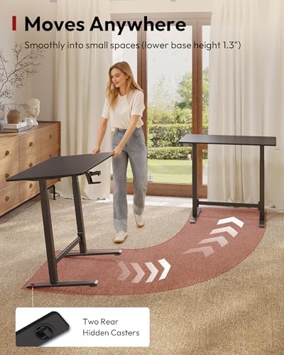 SANODESK 32''x20'' Gas-Spring Lifting Mobile One-Piece Standing Desk
