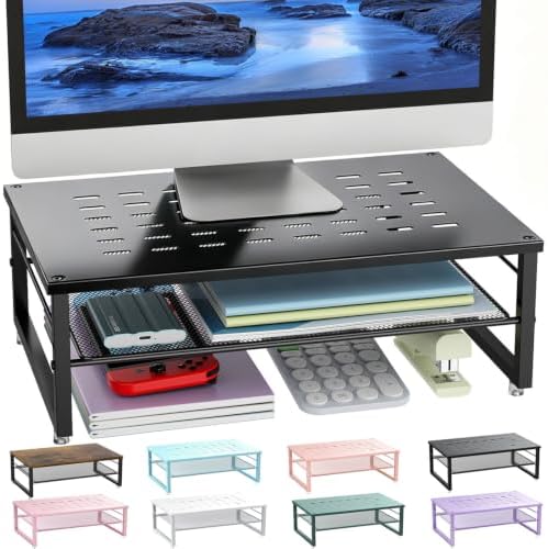 gianotter 2-Tier Metal Monitor Stand Riser