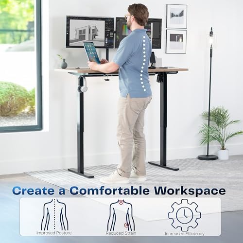 VIVO Reclaimed Wood 55 x 28 in Standing Desk, DESK-KIT-1B55P
