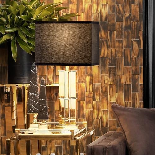 GO&SO Black Rectangular Lamp Shades Set of 2 Medium,14"L×8"W×9"H Shade Deco
