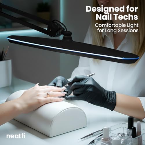 Neatfi 2200LM 24W LED Desk Lamp w/Base, Non-CCT 23-Inch Wide Head (Black)