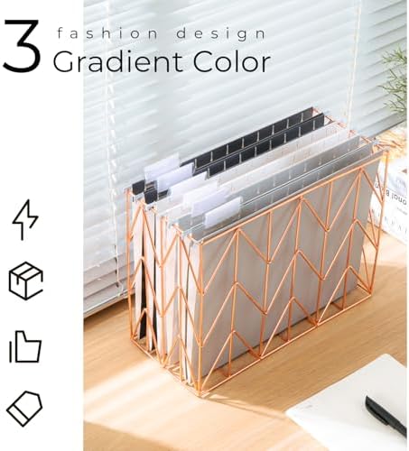Y YOMA 36 Pack Gradient Hanging File Folders Letter Size Decorative Hanging Folder Pretty File Folder Organizer for Filing Cabinet Office Home with 1/5-Cut Adjustable Tabs, Ash Grey