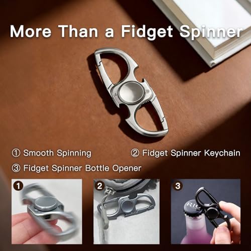 6Pcs Silver Metal EDC Fidget Toys Bundle, Cool Sensory Desk Gadget Gifts for Adult Stress & Anxiety Relief