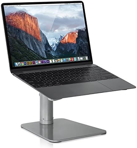 Mount-It! Adjustable Height Laptop Stand for Desk, Ergonomic Laptop Riser for 11–15 Inch Laptops, Tilted Desktop Lift with Anti-Slip Platform, Up to 33 lbs