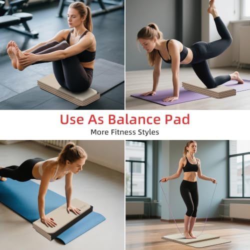 Foldable Yoga Excercise Mat 71"L x 24"W, Odourless Light Weight POE Mat For Home Fitness and Gym Workouts, 1/4 inch Non-slip design for All Types of Yoga Pilates