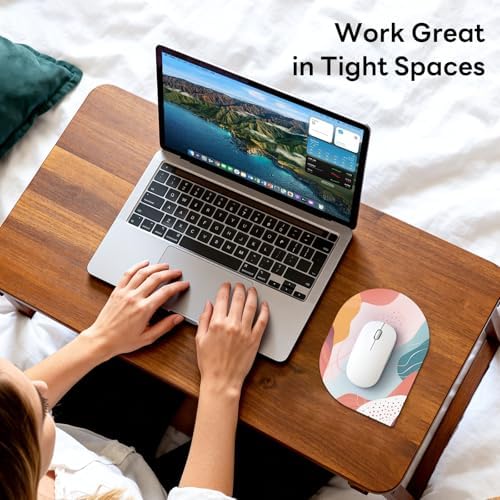 Contoured Oval Mouse Pad 6x8in Non-Slip for Laptop,Boho Lines