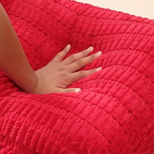 Large Reading Pillow for Sitting Up with Arms,Red Corduroy