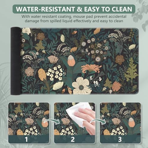 iCasso Desk Mat, Desk Matt for Desktop, Cute Desk Pad Mat, Weeds