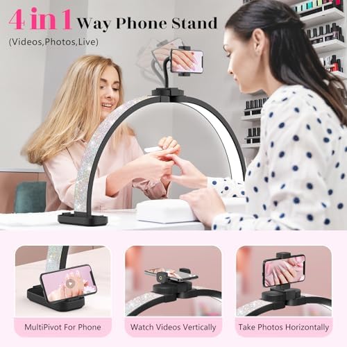 Half Moon Manicure Table Light: 31-inch Half Moon Light For Nail Desk