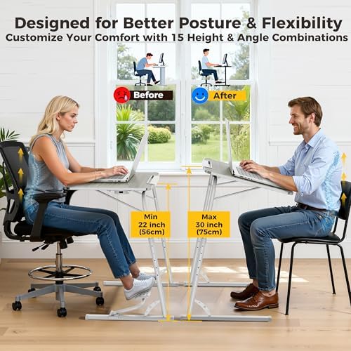 FoldWise Upgraded Folding TV Tray Table, Sturdy Couch & Dinner Laptop Table