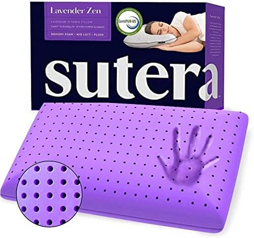 Sutera - Cooling Lavender Zen Memory Foam Pillow, Lavender Oil Infused