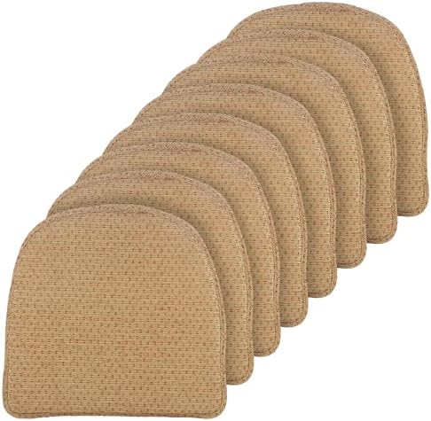 Klear Vu Raindrop The Gripper Non Slip Chair Cushions, Soft & Comfortable Seat Pad, Sitting Pillow for Kitchen, Dining or Office, 8 Count (Pack of 1), Natural