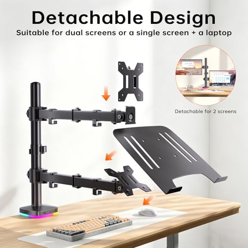 Afaloona RGB Monitor & Laptop Stand with USB Hub, Charging & Data Transfer