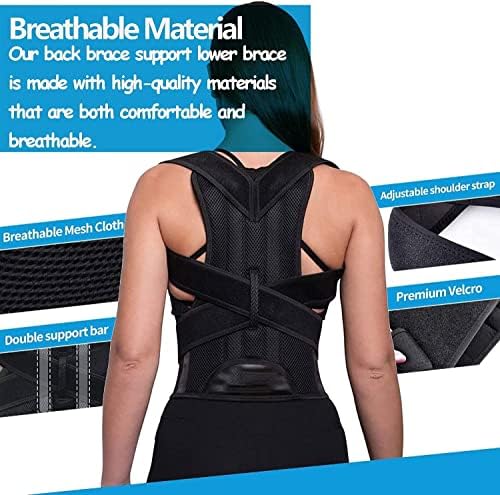 Back Brace Posture Corrector, Adjustable Posture Back Brace Support Shoulder Straightener Trainer Waist Belt Upper and Lower Back Pain Relief for Men Women Body Correction(4X-Large/50-54)