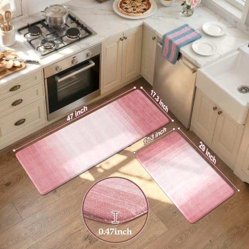 KIMODE Kitchen Anti Fatigue Mats, Boho Farmhouse Kitchen Rugs Sets of 2
