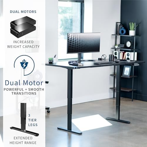 VIVO Black 71 x 36 in Standing Desk, DESK-KIT-2B7B-36