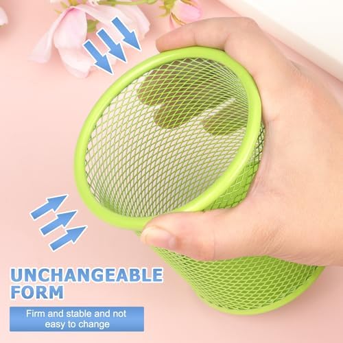 Tamaki Pen Holder Cup for Desk, Wire Mesh Pencil Cup Holder, Green