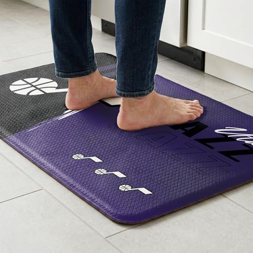 Northwest NBA Utah Jazz Embossed Anti-Fatigue Mat, Cushioned Kitchen Floor Rug, Non-Slip PVC Standing Comfort, 18 x 30 in