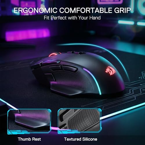 Redragon M925 PRO Wireless RGB Gaming Mouse 26000 DPI Remapping Keys