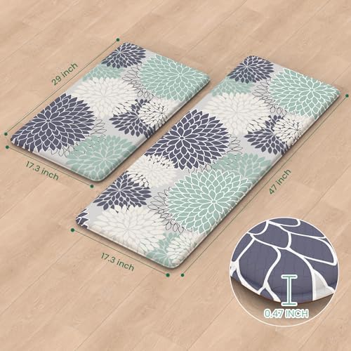 KIMODE Anti Fatigue Kitchen Mat 2PCS Kitchen Mat for Floor Cushioned