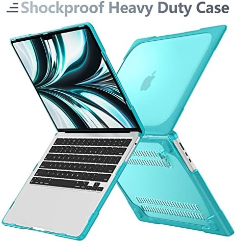 Batianda Foldable Stand Heavy Duty Case for MacBook Air 13.6 inch, Blue