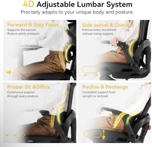 SIHOO B300 Pro Ergonomic Office Chair with Footrest, 4D Lumbar Support