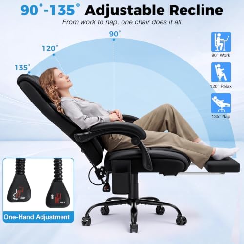 HOFFREE Comfortable Office Chair with Lumbar Support for Back Pain Relief